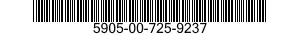 5905-00-725-9237 RESISTOR,FIXED,WIRE WOUND,NONINDUCTIVE 5905007259237 007259237