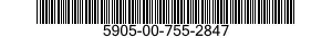 5905-00-755-2847 RESISTOR,VARIABLE,NONWIRE WOUND,NONPRECISION 5905007552847 007552847