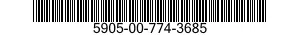 5905-00-774-3685 RESISTOR,FIXED,WIRE WOUND,INDUCTIVE 5905007743685 007743685