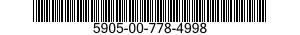 5905-00-778-4998 RESISTOR,FIXED,WIRE WOUND,NONINDUCTIVE 5905007784998 007784998