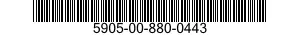 5905-00-880-0443 RESISTOR,FIXED,WIRE WOUND,INDUCTIVE 5905008800443 008800443