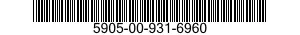 5905-00-931-6960 RESISTOR,FIXED,WIRE WOUND,NONINDUCTIVE 5905009316960 009316960