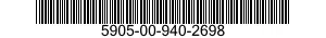 5905-00-940-2698 RESISTOR,FIXED,WIRE WOUND,NONINDUCTIVE 5905009402698 009402698