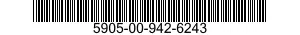 5905-00-942-6243 RESISTOR,FIXED,WIRE WOUND,NONINDUCTIVE 5905009426243 009426243