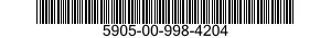 5905-00-998-4204  5905009984204 009984204
