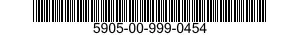 5905-00-999-0454 RESISTOR,FIXED,WIRE WOUND,INDUCTIVE 5905009990454 009990454