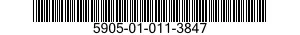 5905-01-011-3847 RESISTOR ASSEMBLY 5905010113847 010113847