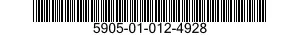 5905-01-012-4928 RESISTOR ASSEMBLY 5905010124928 010124928