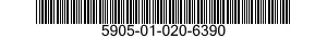 5905-01-020-6390 RESISTOR,FIXED,WIRE WOUND,NONINDUCTIVE 5905010206390 010206390