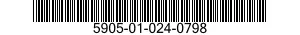 5905-01-024-0798 RESISTOR,FIXED,WIRE WOUND 5905010240798 010240798