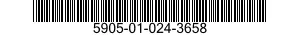 5905-01-024-3658 RESISTOR NETWORK,FIXED,FILM 5905010243658 010243658