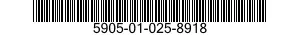 5905-01-025-8918 RESISTOR,FIXED,WIRE WOUND,NONINDUCTIVE 5905010258918 010258918