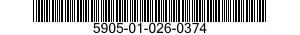 5905-01-026-0374 RESISTOR,FIXED,WIRE WOUND,INDUCTIVE 5905010260374 010260374
