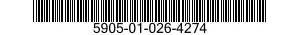 5905-01-026-4274 RESISTOR,FIXED,WIRE WOUND 5905010264274 010264274