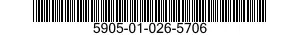5905-01-026-5706 RESISTOR,FIXED,WIRE WOUND,NONIND 5905010265706 010265706
