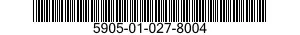 5905-01-027-8004 RESISTOR,FIXED,WIRE WOUND,NONINDUCTIVE 5905010278004 010278004
