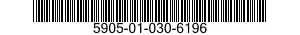 5905-01-030-6196 RESISTOR,FIXED,WIRE WOUND,NONINDUCTIVE 5905010306196 010306196