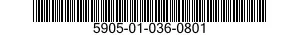 5905-01-036-0801 RESISTOR,FIXED,WIRE WOUND,INDUCTIVE 5905010360801 010360801