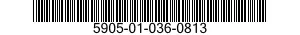5905-01-036-0813 RESISTOR,FIXED,WIRE WOUND,NONINDUCTIVE 5905010360813 010360813
