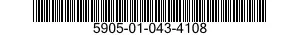 5905-01-043-4108 RESISTOR,FIXED,WIRE WOUND,INDUCTIVE 5905010434108 010434108