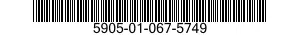 5905-01-067-5749 RESISTOR,FIXED,WIRE WOUND,NONINDUCTIVE 5905010675749 010675749