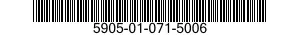 5905-01-071-5006 RESISTOR,FIXED,WIRE WOUND,NONINDUCTIVE 5905010715006 010715006