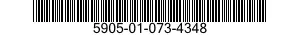 5905-01-073-4348 RESISTOR,FIXED,WIRE WOUND,NONINDUCTIVE 5905010734348 010734348