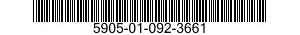 5905-01-092-3661 RESISTOR,FIXED,WIRE WOUND,NONINDUCTIVE 5905010923661 010923661