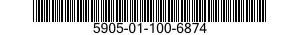 5905-01-100-6874 RESISTOR,FIXED,WIRE WOUND,NONINDUCTIVE 5905011006874 011006874