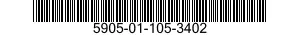 5905-01-105-3402 RESISTOR,FIXED,WIRE WOUND 5905011053402 011053402