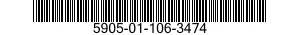 5905-01-106-3474 RESISTOR,FIXED,WIRE WOUND,NONINDUCTIVE 5905011063474 011063474