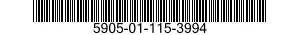 5905-01-115-3994 RESISTOR,FIXED,FILM 5905011153994 011153994