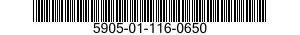 5905-01-116-0650 RESISTOR,VARIABLE,NONWIRE WOUND,NONPRECISION 5905011160650 011160650