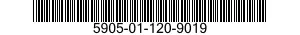 5905-01-120-9019 RESISTOR,FIXED,FILM 5905011209019 011209019