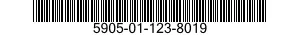 5905-01-123-8019 RESISTOR,FIXED,WIRE WOUND,NONINDUCTIVE 5905011238019 011238019