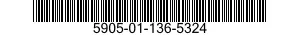 5905-01-136-5324 RESISTOR,VARIABLE,NONWIRE WOUND, 5905011365324 011365324