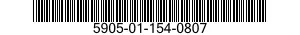 5905-01-154-0807 RESISTOR,FIXED,WIRE WOUND 5905011540807 011540807