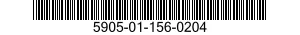 5905-01-156-0204 RESISTOR,FIXED,WIRE WOUND,NONINDUCTIVE 5905011560204 011560204