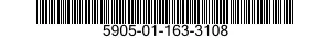 5905-01-163-3108 RESISTOR,FIXED,WIRE WOUND,INDUCTIVE 5905011633108 011633108