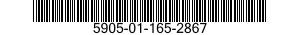 5905-01-165-2867 RESISTOR,FIXED,COMPOSITION 5905011652867 011652867