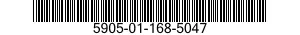 5905-01-168-5047 RESISTOR,FIXED,WIRE WOUND,NONINDUCTIVE 5905011685047 011685047