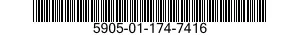 5905-01-174-7416 RESISTOR,FIXED,WIRE WOUND,NONINDUCTIVE 5905011747416 011747416