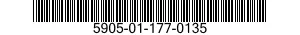 5905-01-177-0135 RESISTOR,FIXED,WIRE WOUND,NONINDUCTIVE 5905011770135 011770135