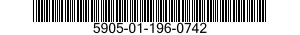 5905-01-196-0742 RESISTOR,FIXED,COMPOSITION 5905011960742 011960742