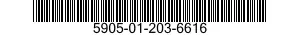 5905-01-203-6616 RESISTOR,FIXED,WIRE WOUND,INDUCT 5905012036616 012036616