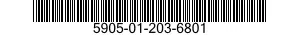 5905-01-203-6801 RESISTOR,FIXED,COMPOSITION 5905012036801 012036801