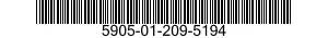 5905-01-209-5194 RESISTOR,FIXED,WIRE WOUND,NONINDUCTIVE 5905012095194 012095194