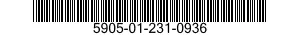 5905-01-231-0936 RESISTOR,FIXED,WIRE WOUND 5905012310936 012310936