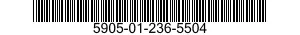 5905-01-236-5504 RESISTOR,FIXED,WIRE WOUND,NONINDUCTIVE 5905012365504 012365504