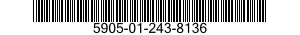 5905-01-243-8136 RESISTOR,FIXED,WIRE WOUND,INDUCTIVE 5905012438136 012438136